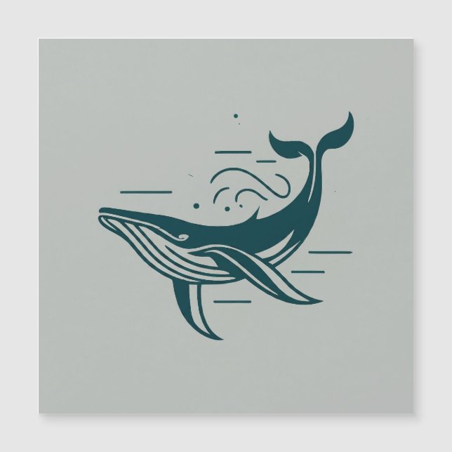 Ilustracion de natación de ballena azul (Anverso)