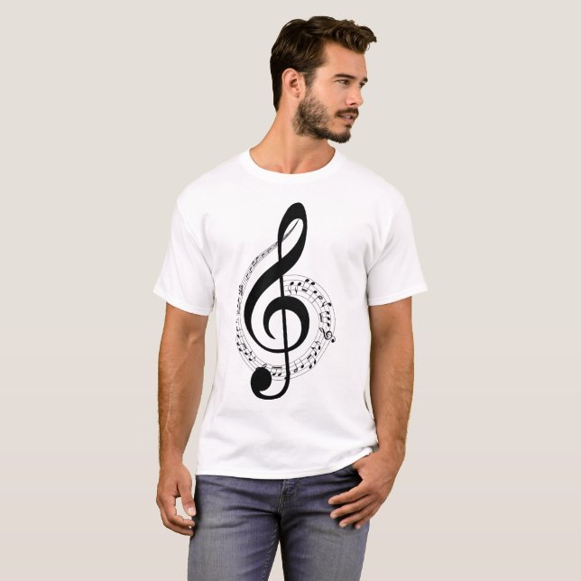 Ilustracion de notas musicales camiseta (Anverso completo)