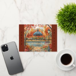 Ilustracion de otoño de Vintage Gazebo