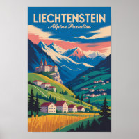 Ilustración de paisaje de Liechtenstein Arte de vi