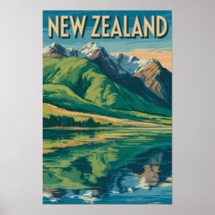 Ilustración de paisaje de Nueva Zelanda Arte de vi