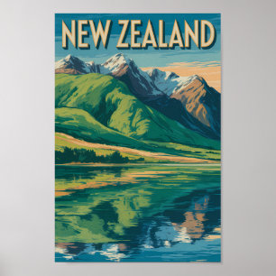 Ilustración de paisaje de Nueva Zelanda Arte de vi