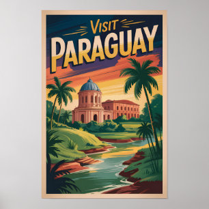Ilustración de paisaje de Paraguay Arte de viaje v