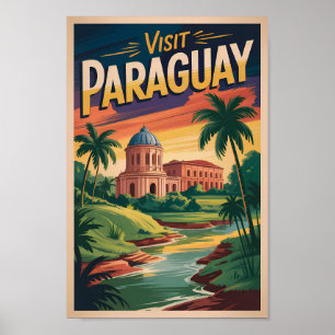 Ilustración de paisaje de Paraguay Arte de viaje v
