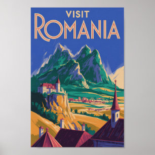 Ilustración de paisaje de Rumania Arte de viaje vi