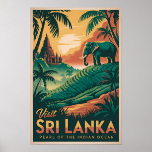 Ilustración de paisaje de Sri Lanka Arte de viaje