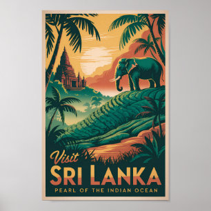 Ilustración de paisaje de Sri Lanka Arte de viaje