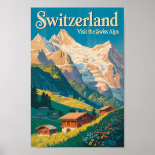 Ilustración de paisaje de Suiza Arte de viaje