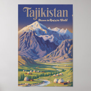 Ilustración de paisaje de Tayikistán Arte de viaje