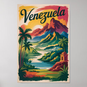 Ilustración de paisaje de Venezuela Arte de viaje 