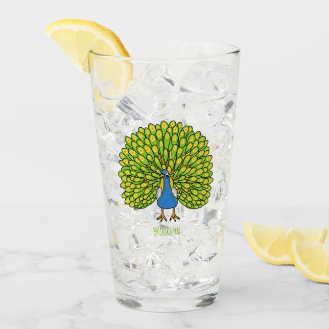 Ilustracion de pájaro pavo real (Anverso (hielo))