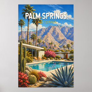 Ilustración de Palm Springs California Arte de Via