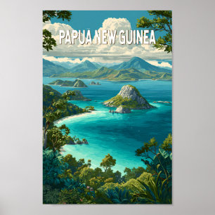 Ilustración de Papua Nueva Guinea Arte de Viaje Vi
