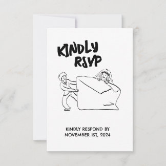 Ilustración de pareja linda para RSVP