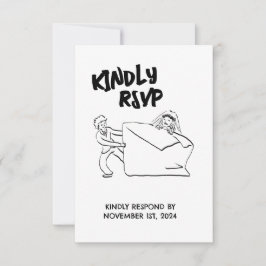 Ilustración de pareja linda RSVP