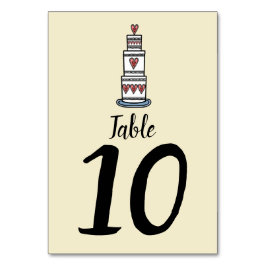 Ilustración de pastel de boda Número de mesa de bo