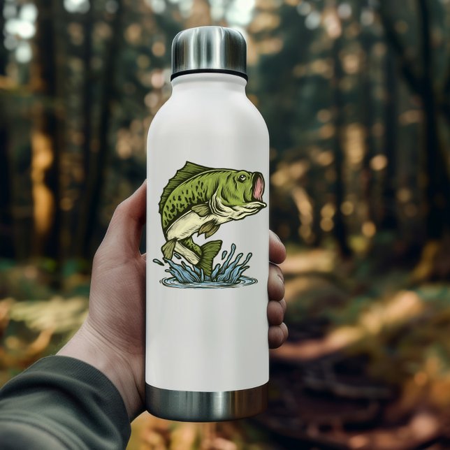 Ilustracion de peces grandes de bajo | Pegatina de (Large Mouth Bass Fish  | Die-Cut Sticker by PiggyPrint Stickers. )