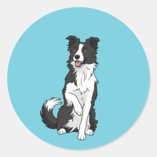 Ilustración de pegatinas de perro Border Collie li