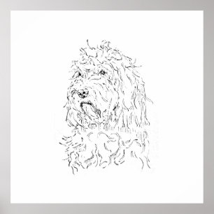 Ilustración de perro, arte de pared Cockapoo