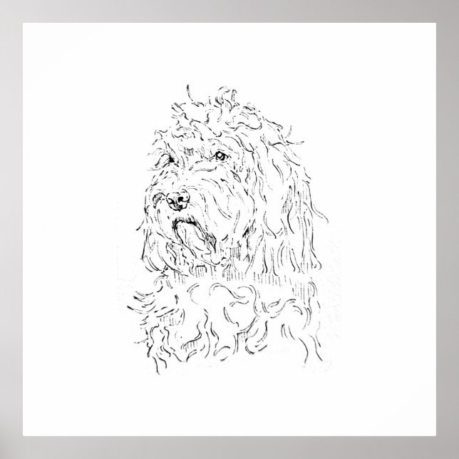Ilustración de perro, arte de pared Cockapoo (Frente)