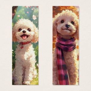 Ilustración de perro caniche lindo marcapáginas