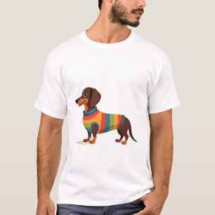 Ilustración de perro largo dachshund lindo suéter