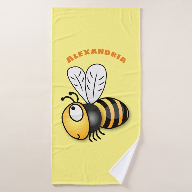 Ilustracion de personalizado de abejas alegres (Toalla de baño)