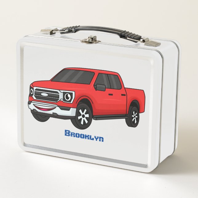 Ilustracion de personalizado de camioneta roja (Anverso)