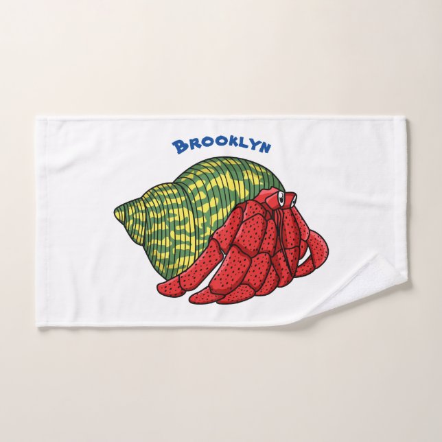 Ilustracion de personalizado de cangrejo ermitaño (Toalla de mano)