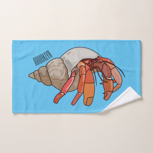 Ilustracion de personalizado de cangrejo ermitaño (Toalla de mano)
