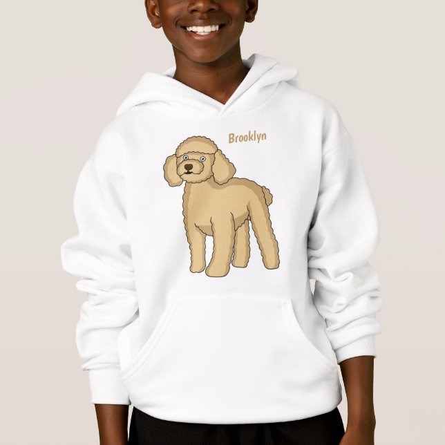 Ilustracion de personalizado de caniche marrón fel (Anverso)
