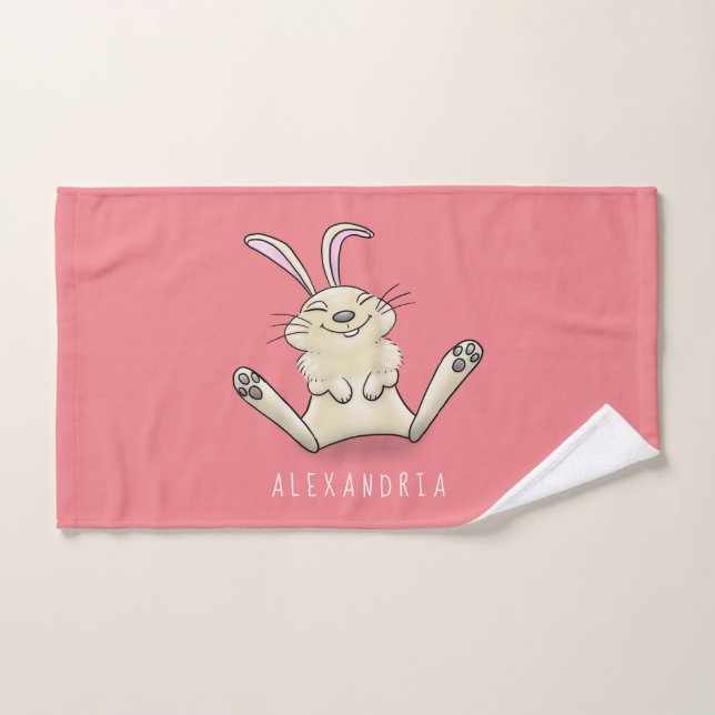 Ilustracion de personalizado de conejo de conejo d (Toalla de mano)