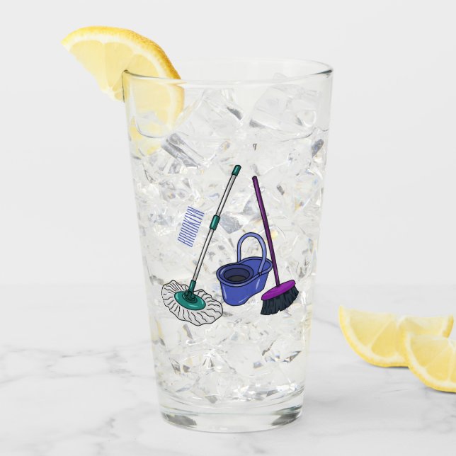 Ilustracion de personalizado de escobas y mopas (Anverso (hielo))