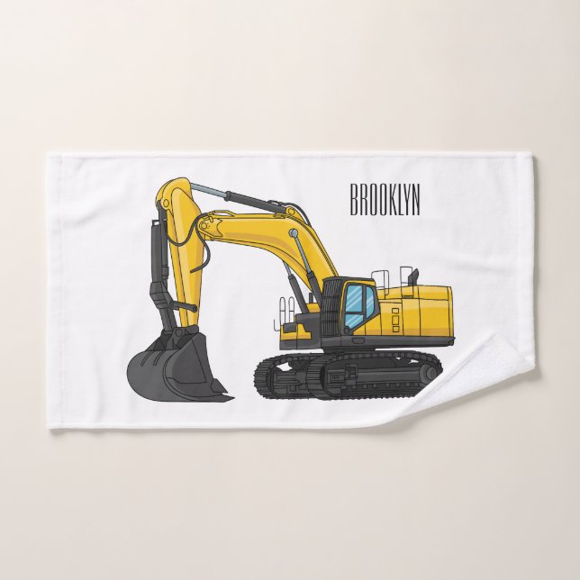 Ilustracion de personalizado de excavadora de rast (Toalla de mano)