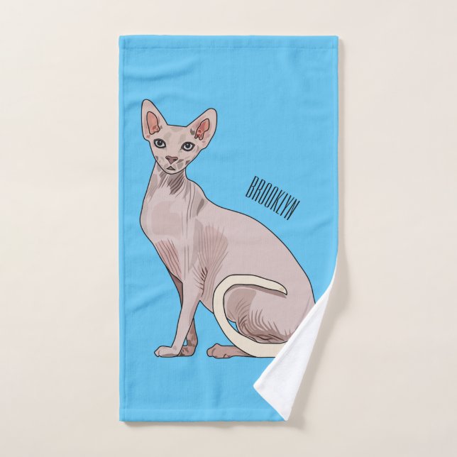 Ilustracion de personalizado de gatos Sfinx (Toalla de mano)