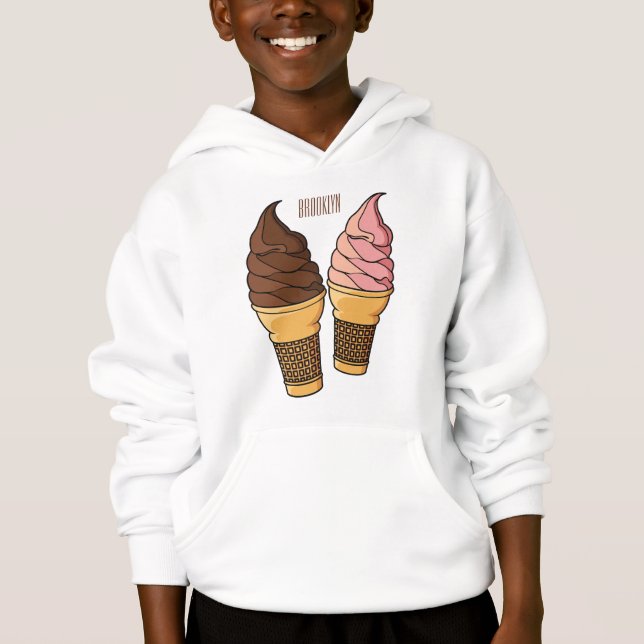 Ilustracion de personalizado de helado de cono (Anverso)