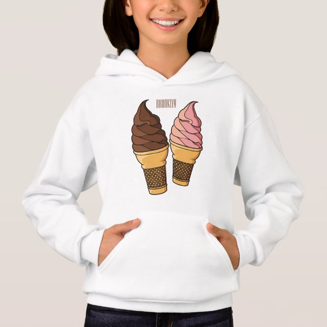 Ilustracion de personalizado de helado de cono (Anverso)