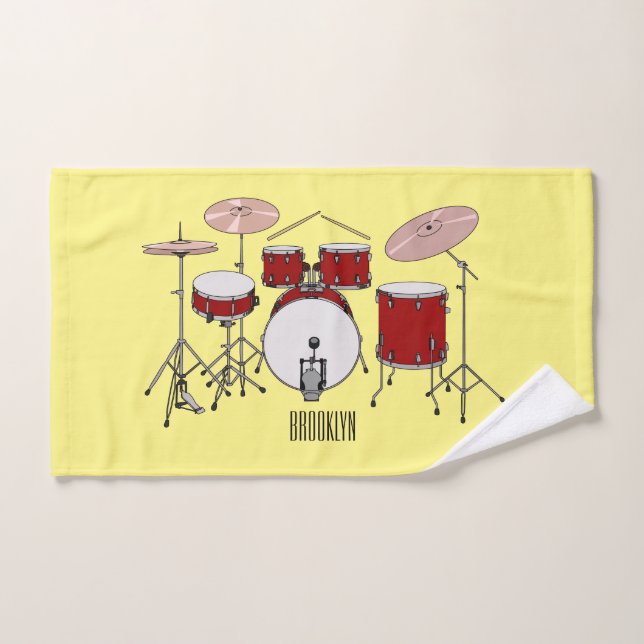 Ilustracion de personalizado de kit de tambor (Toalla de mano)