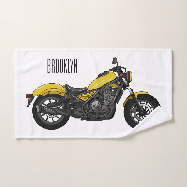 Ilustracion de personalizado de motocicleta de cru (Toalla de mano)