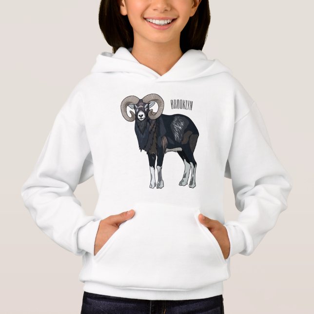 Ilustracion de personalizado de ovino Mouflon (Anverso)