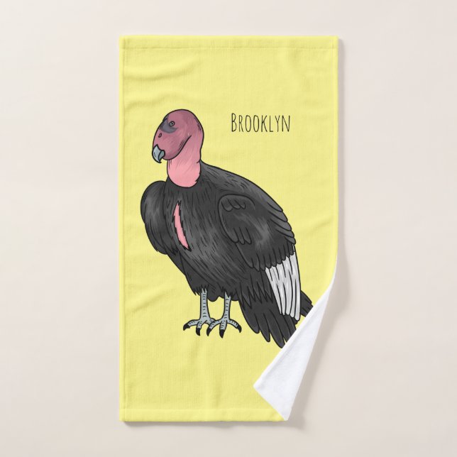 Ilustracion de personalizado de pájaro del cóndor  (Toalla de mano)
