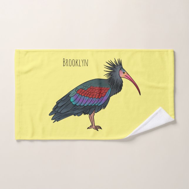 Ilustracion de personalizado de pájaros ibis de ca (Toalla de mano)