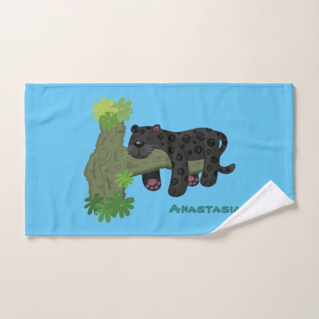 Ilustracion de personalizado de pantera negra de j (Toalla de mano)