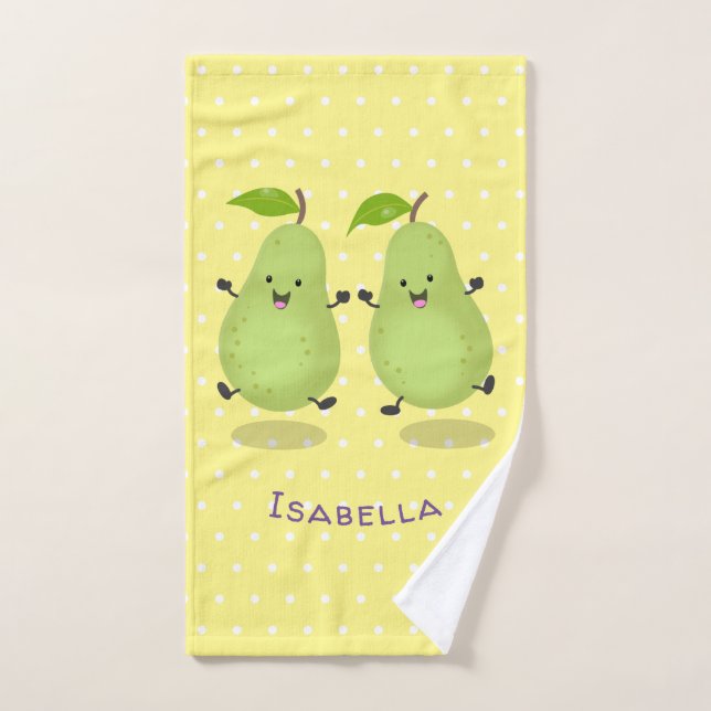 Ilustracion de personalizado de par de pera cúpula (Toalla de mano)