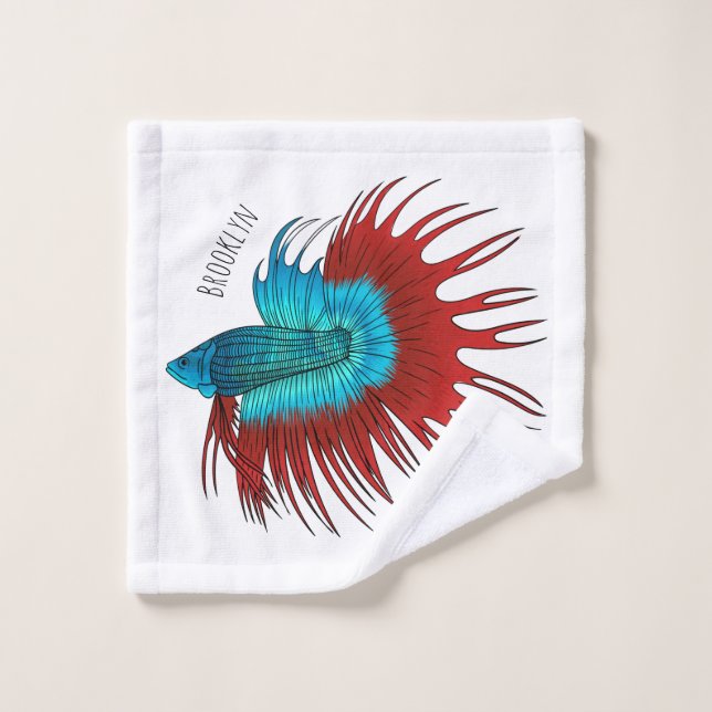 Ilustracion de personalizado de peces de cola cruz (Toallita)