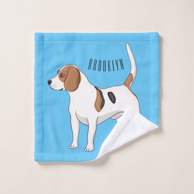 Ilustracion de personalizado de perro Beagle (Toallita)
