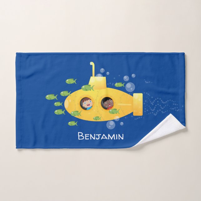 Ilustracion de personalizado de pescado submarino  (Toalla de mano)