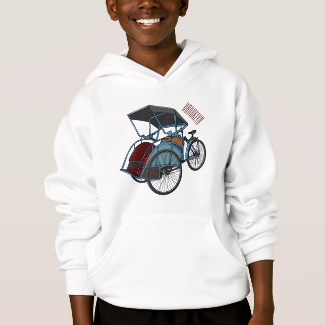 Ilustracion de personalizado de rickshaw en bicicl (Anverso)