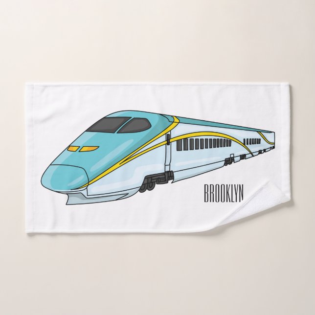 Ilustracion de personalizado de trenes de alta vel (Toalla de mano)