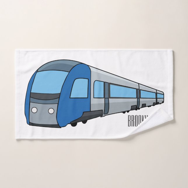 Ilustracion de personalizado de trenes eléctricos (Toalla de mano)